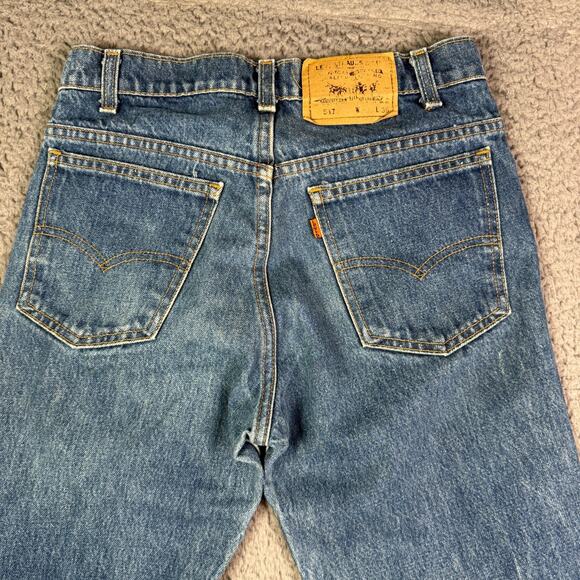 Vintage Levis Jeans Mens 28x36 517 Bootcut Orange Tab USA Made 80s Cowboy - Picture 1 of 12